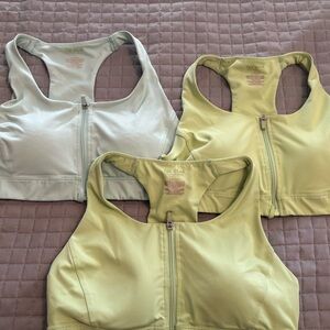 Lot of 3 VERY GENTLY USED- TEK GEAR zip up sports bra size Large